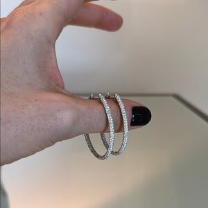 Diamond and white gold Hoop Earrings